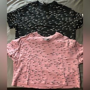 Nike Mauve and Black Logo crops